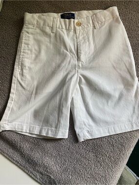Polo by Ralph Lauren Men’s White Flat-Front Cotton Shorts